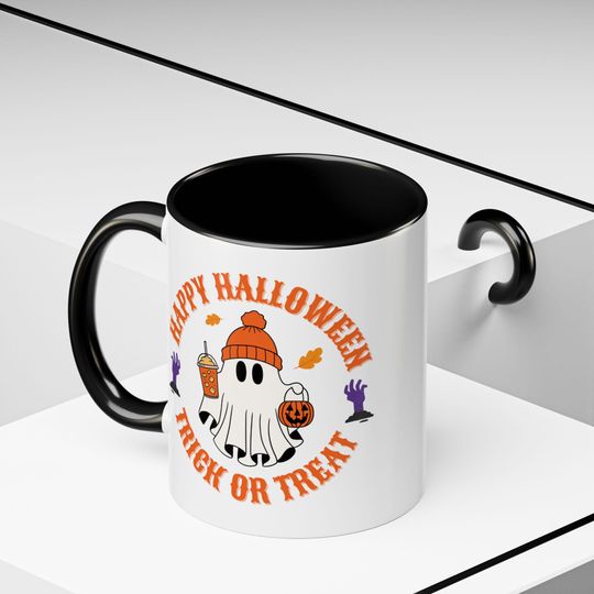 Halloween Ghost Coffee Mug: Spooky Fall Decor, Pumpkin Spice Cup