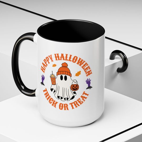 Halloween Ghost Coffee Mug: Spooky Fall Decor, Pumpkin Spice Cup