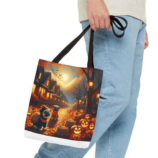 Pugs and Halloween Tote Bag