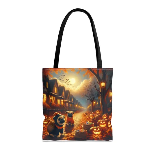 Pugs and Halloween Tote Bag