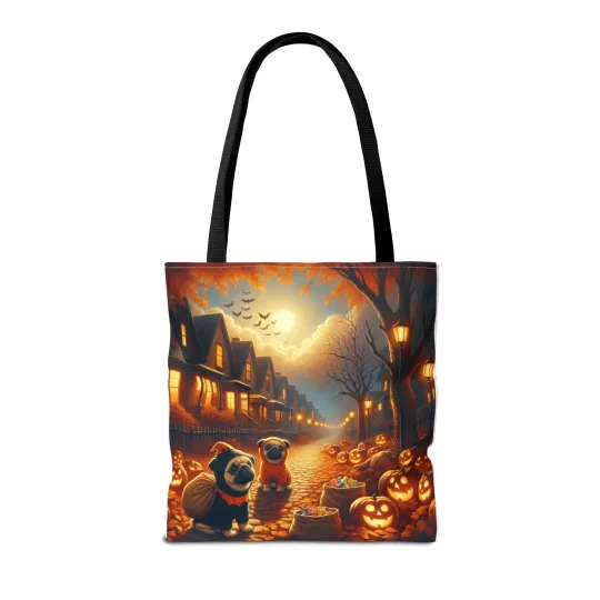 Pugs and Halloween Tote Bag