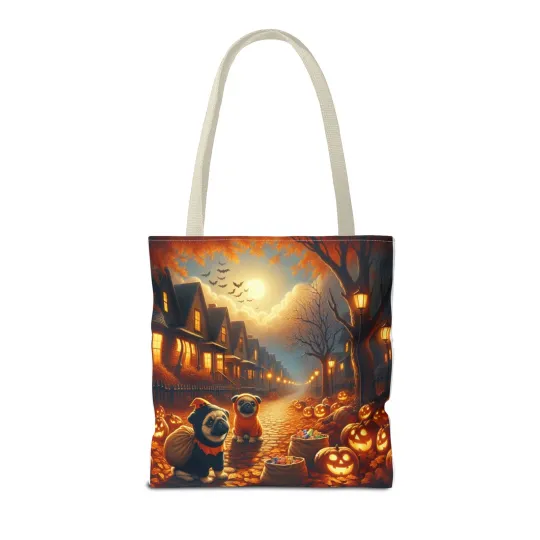 Pugs and Halloween Tote Bag
