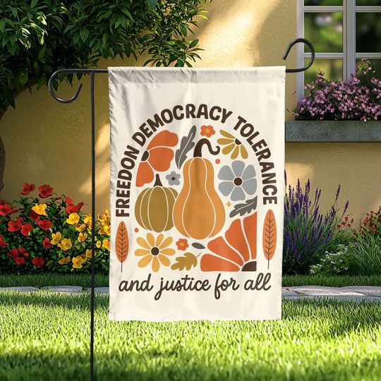 Discover Fall Pumpkin FDT Anti Patriarchy Garden Flag, Social Justice Yard Banner, Anti Oligarchy Flag