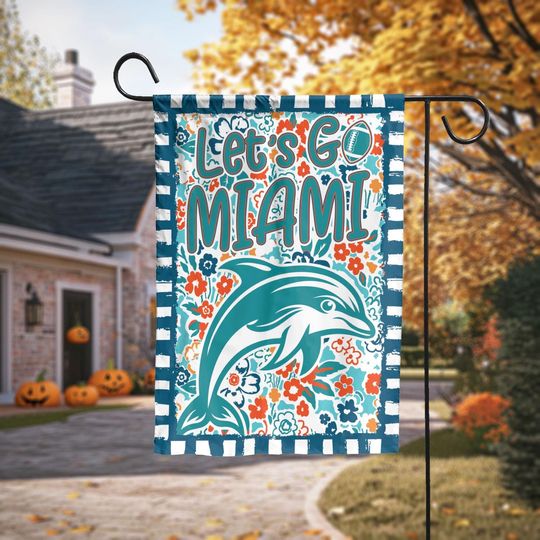 Discover Let's Go Miami Garden Flag, Let's Go Flag, Football Team Outdoor Decor, Sports Fan Yard Decoration