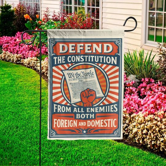 Defend the Constitution Garden Flag, Patriotic Outdoor Decor, We the People Flag, American Freedom Lovers