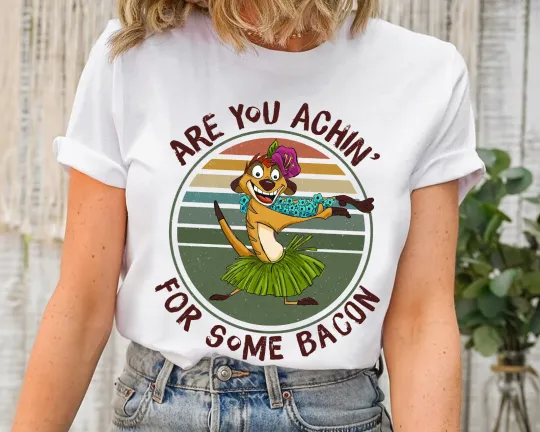 Discover Funny Timon Achin' For Some Bacon Shirt Unisex Adult Kid Shirt