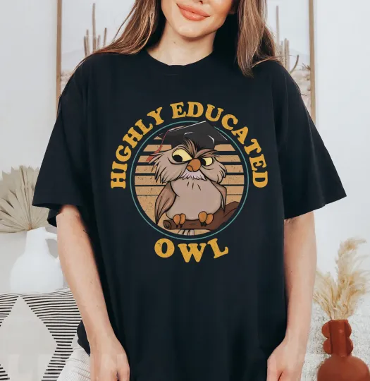 Discover Retro Archimedes Highly Educated Owl Shirt Unisex Adult Kid Shirt
