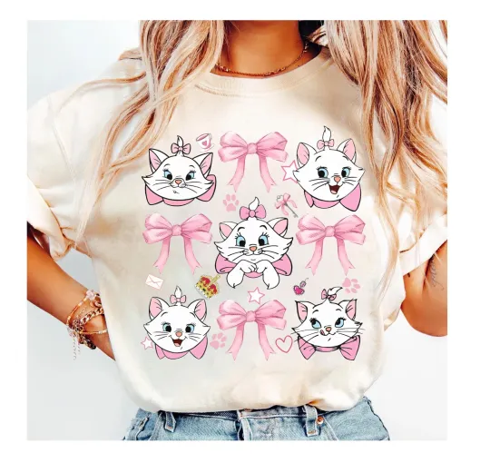 Discover Coquette Bow Disney The Aristocats Marie Cat Unisex Adult Kid Tee