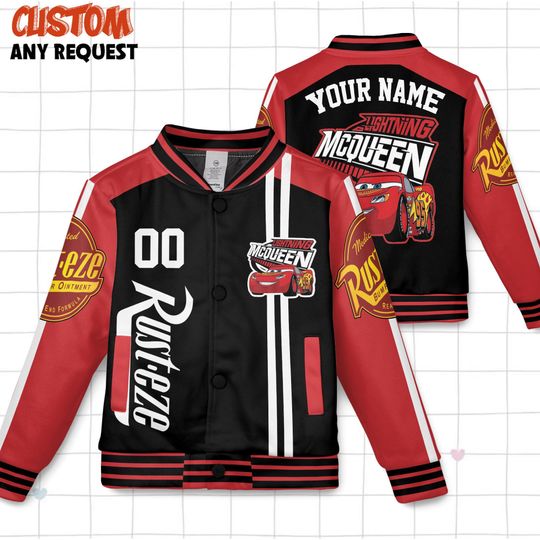 Discover Custom Cars McQueen Champion Varsity Jacket, Adult Varsity Jacket, Personalized Disney Jacket, Baseball Team Outfit, Disney Uniform Varsity
