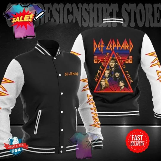 Def Leppard Rock Band Lightweight Baseball Jacket for Fans