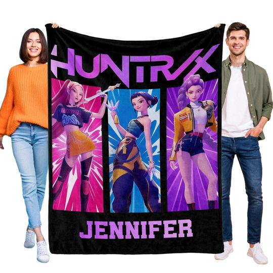 Discover Huntrix Kpop Demon Hunters Blanket, Kpop Demon Hunters Blanket, Kpop Fun Gifts, Cozy K-Pop Demon Hunters Huntrix Blanket,Anime Inspired Gift