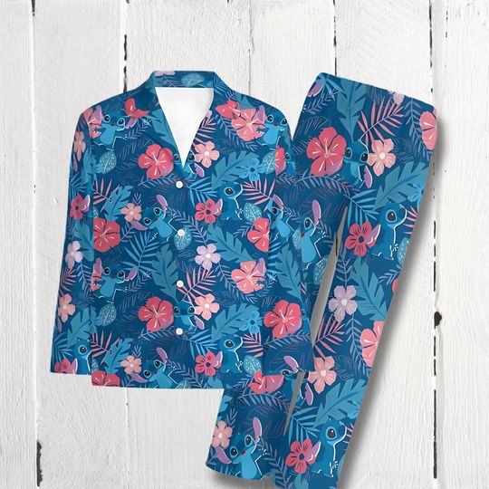 Discover Matching Stitch Pajamas Set | Lilo and Stitch PJs for Couples & Family | Disney-Inspired Lounge Wear