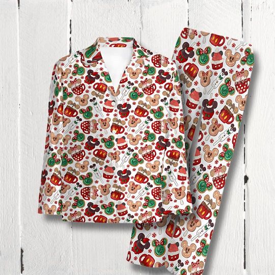 Discover Matching Christmas Pajamas Set | Disney Snack PJs for Couples & Family | Disney-Inspired Lounge Wear