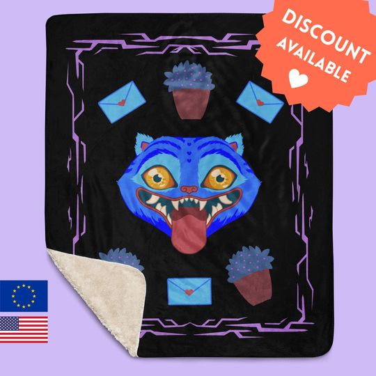 Derpy Kpop Demon Hunters (the blue tiger) Blanket - cozy home decor