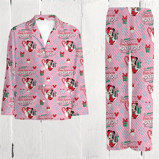Discover Matching Minnie Pajamas Set | Christmas PJs for Couples & Family | Disney-Inspired Lounge Wear