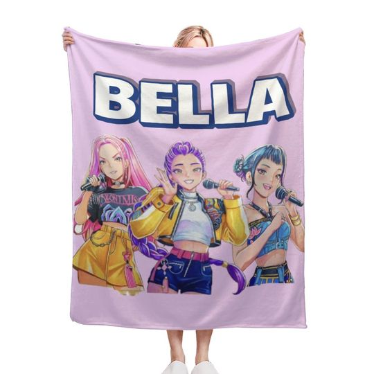 Discover Custom Kpop Demon Hunter Blanket , Kpop Demon Hunter Gift  , Kpop Demon Hunter Throw, Personalized Huntrix Christmas Gift