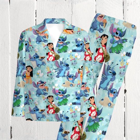 Discover Matching Lilo & Stitch Couple Pajamas Set, Disney Family Lounge Set
