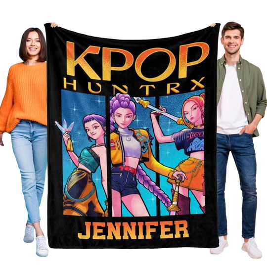 Discover Huntrix Kpop Demon Hunters Blanket, Kpop Demon Hunters Blanket, Kpop Fun Gifts, Cozy K-Pop Demon Hunters Huntrix Blanket,Anime Inspired Gift