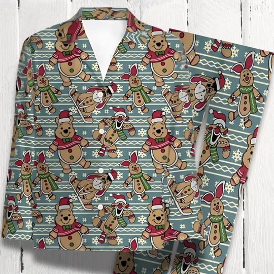 Winnie the Pooh Christmas pajama set, Disney Xmas Couple Pajamas