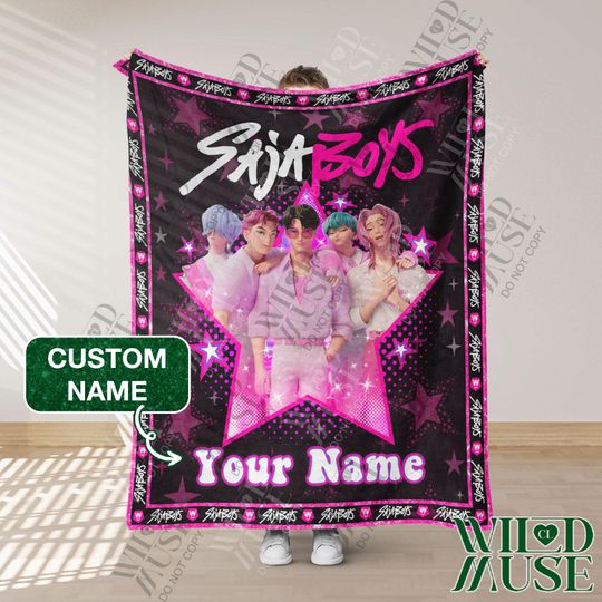 Discover Custom Saja Boys Blanket, Personalized Kpop Demon Hunter Plush Blanket, Custom Saja Boys Jinu, Baby Saja Blanket, Gift for Saja Boys fans