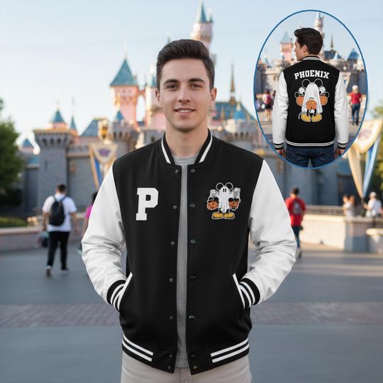 Personalized Mickey Mouse Halloween Baseball Jacket, Personalized Jacket, Disney Baseball Jacket, Halloween Gift