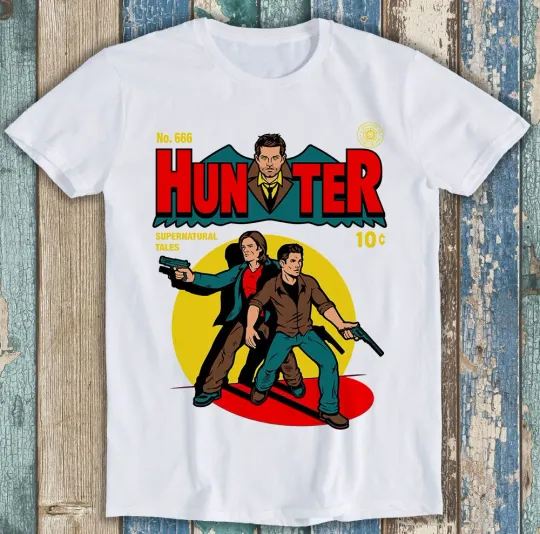 Discover Hunter Comic T Shirt Supernatural Vintage Funny Cool Gift Tee M156