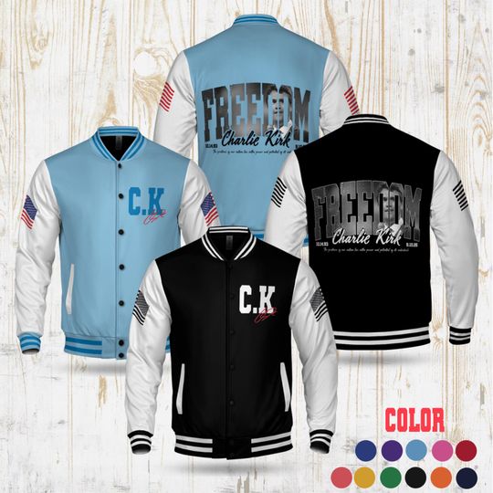 Charlie Kirk Freedom Varsity Jacket: Unisex Sportswear