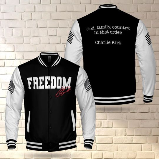 Charlie Kirk Freedom Varsity Jacket
