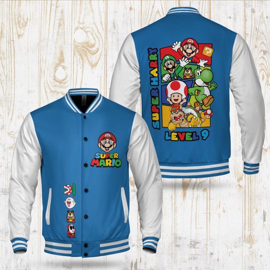 Personalized Super Mario Baseball Jacket: Custom Varsity Style