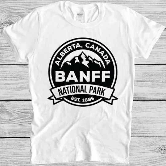 Discover Banff National Park Alberta Canada Retro Funny Meme Gift Tee T Shirt M1216