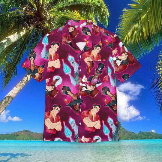 Discover Disney Villain Hawaiian Shirt, Mickey Mouse Disney Villain Hawaii Shirt, Disneyland Summer Trip Button Shirt, Disney World Shirt, Vacation