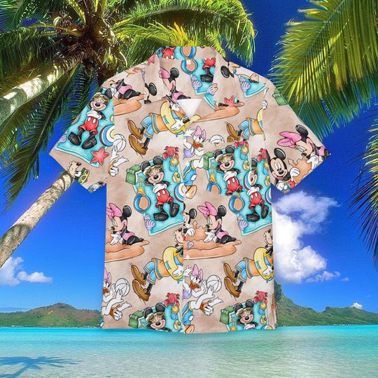 Discover Mickey Beach Hawaiian Shirt, Mickey Mouse Beach Hawaii Shirt, Disneyland Summer Trip Button Shirt, Disney World Shirt, Vacation