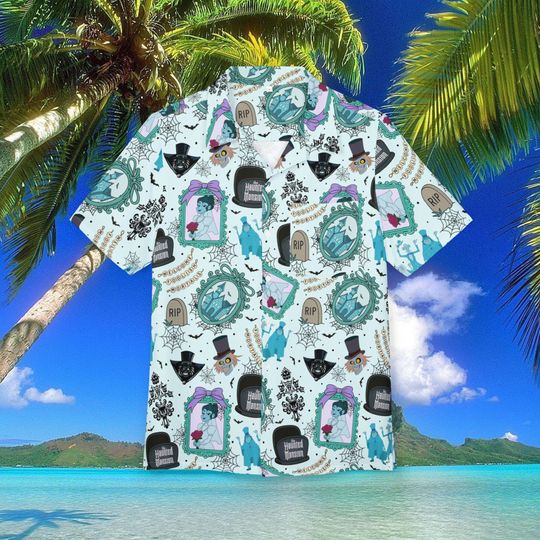 Discover Haunted Mansion Hawaiian Shirt, Foolish Mortals Hawaii Shirt, Disneyland Summer Trip Button Shirt, Disney World Shirt, Vacation