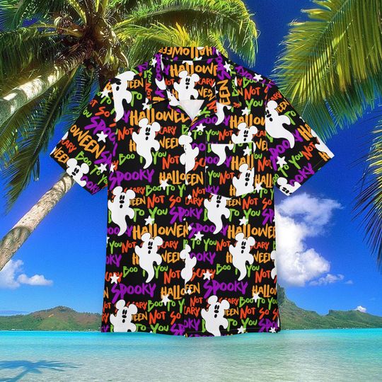 Discover Disney Halloween Hawaiian Shirt, Not So Scary Hawaii Shirt, Disneyland Summer Trip Button Shirt, Disney World Shirt, Vacation