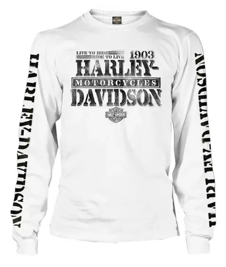 Discover H davidson Men's Distressed Freedom Fighter Long Sleeve Shirt, White