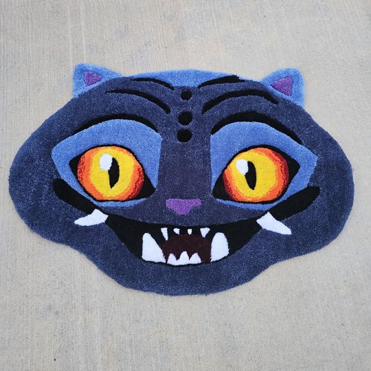 Derpy Tiger Tufted Rug - Unique Gift for KPop Demon Hunters Fans, Handmade Custom Room Decor
