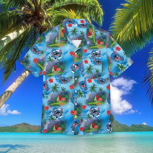 Discover Lilo and Stitch Hawaiian Shirt Unisex, Button-Down, Luau Beach Party, Summer Vacation Cruise Wear Disney Outfit Mens Disney Shirt