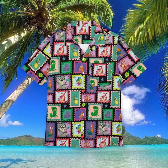 Discover Disney Sidekicks Hawaiian Shirt Unisex, Button-Down, Luau Beach Party, Summer Vacation Cruise Wear Disney Outfit Mens Disney Shirt
