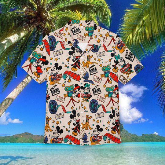 Discover Mickey Retro Hawaiian Shirt Unisex, Button-Down, Luau Beach Party, Summer Vacation Cruise Wear Disney Outfit Mens Disney Shirt