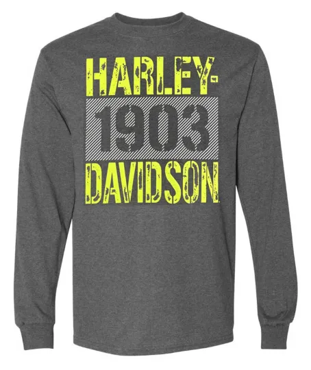 H Davidson Men's Negative  Distressed Logo Long Sleeve Shirt
