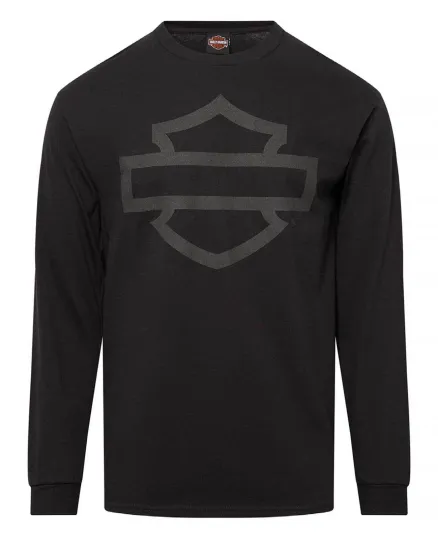 H Davidson Men's Open Bar & Shield Long Sleeve Crew Neck Shirt