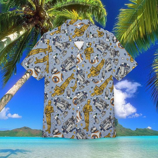 Star Wars Hawaiian Shirt Unisex, Button-Down, Luau Beach Party, Summer Vacation Cruise Wear Disney Outfit Mens Disney Shirt