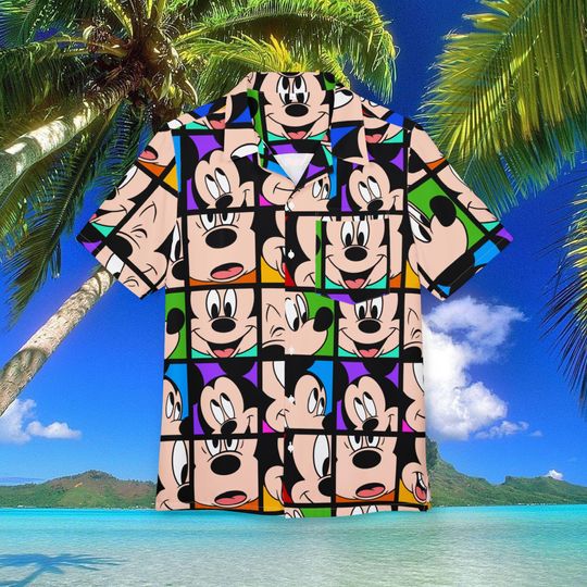 Discover Mickey Mouse Hawaiian Shirt Unisex, Button-Down, Luau Beach Party, Summer Vacation Cruise Wear Disney Outfit Mens Disney Shirt