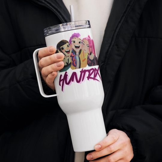 Huntrix K-Pop Demon Hunters Travel Mug 40oz Stainless Steel Anime Coffee Cup with Handle