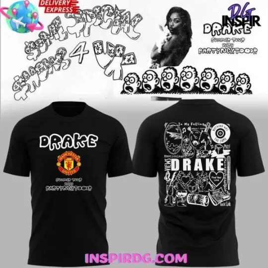 Discover Manche*ster United x Drake Summer Tour 2025 3D T-shirt