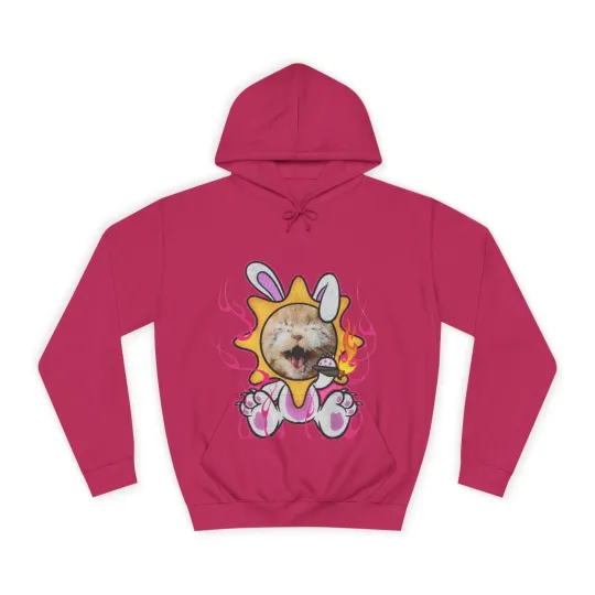 Discover Che Romani I Rot Glo Cat Hoodie Pink