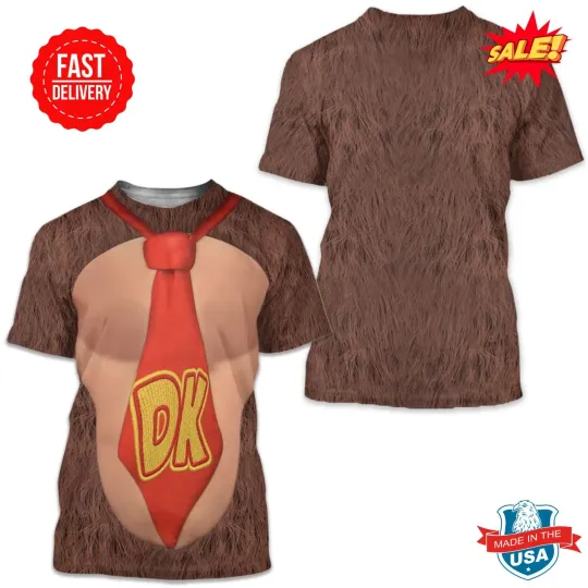 Donkey Kong 3D Video Game Halloween Costume 3D Shirt