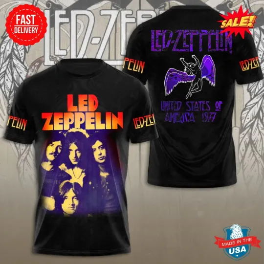 Vintage Style LEDD ZPELINN 3D Graphic T Shirt 2025 Rock Band Top
