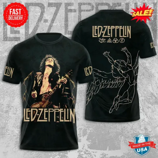 LEDD ZPELINN Band 2025 3D Print T Shirt Rock Concert Tee Unisex
