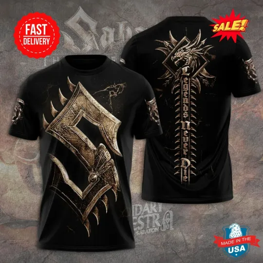 Discover Sabaton Legends Dragon Spine Legends Never Die Vintage 3D T-Shirt